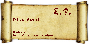 Riha Vazul névjegykártya